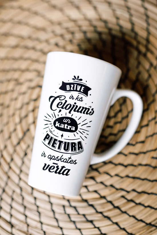 Latte krūze ''Dzīve ir kā Ceļojums''