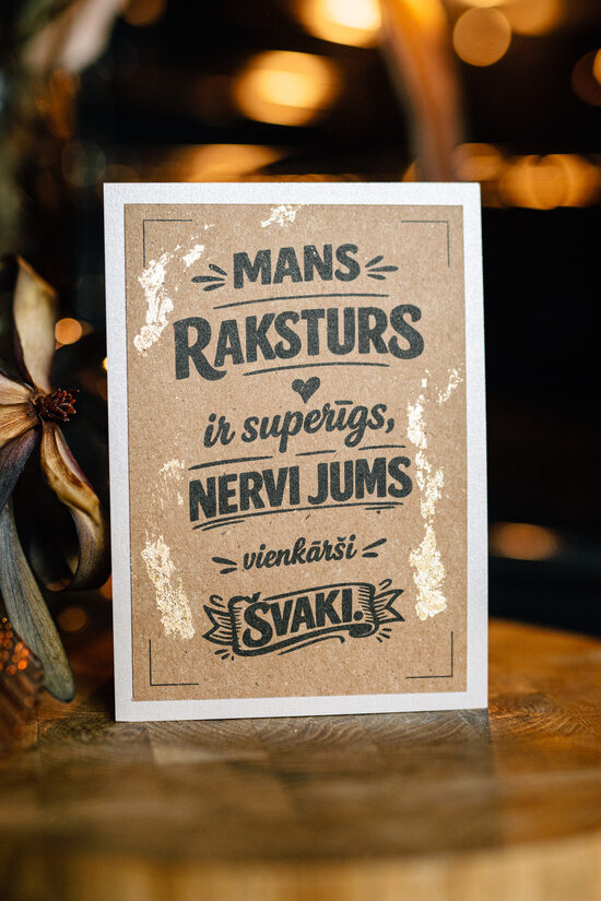 Apsveikuma kartīte "Mans raksturs"
