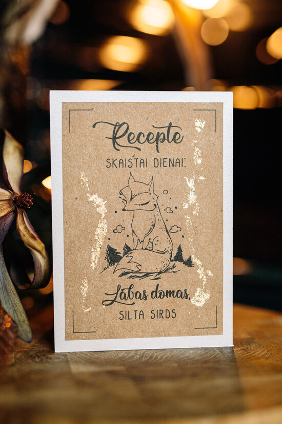 Apsveikuma kartīte "Recepte skaistai dienai"