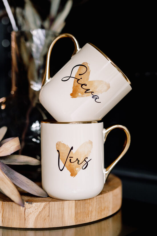 Crema krūzes "Vīrs, Sieva", kompl.