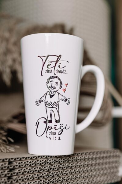 Latte krūze ''Opīši zina visu''